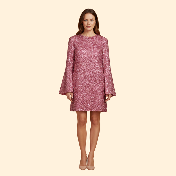 Women's Flared Dress with Round Neckline
