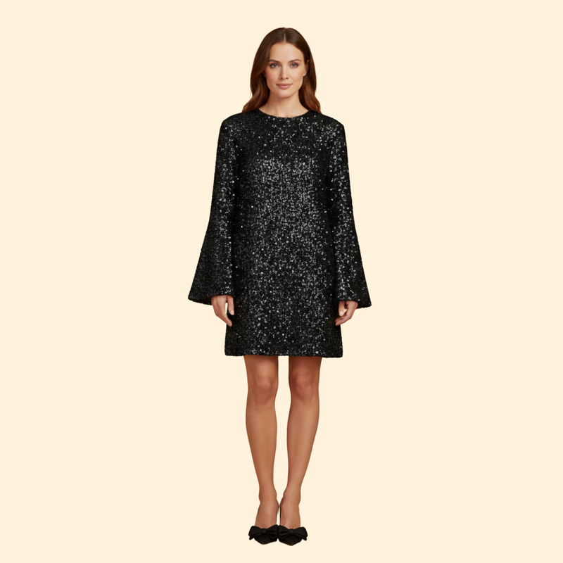 Women's Flared Dress with Round Neckline
