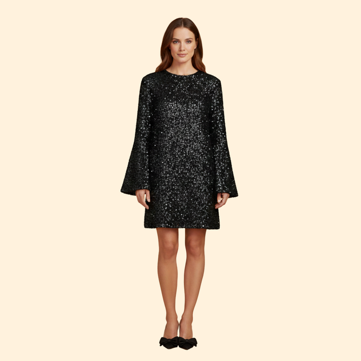 Women's Flared Dress with Round Neckline