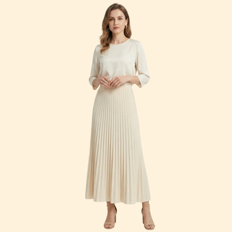 Women’s Flared Maxi Skirt with Elastic Waist
