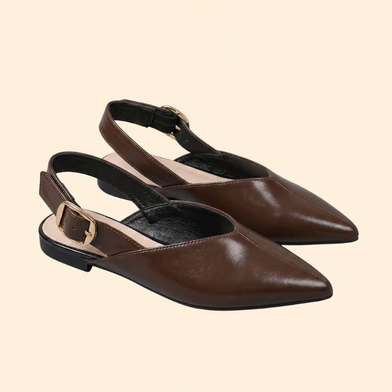 Women’s Flat Shoes with Adjustable Heel Buckle