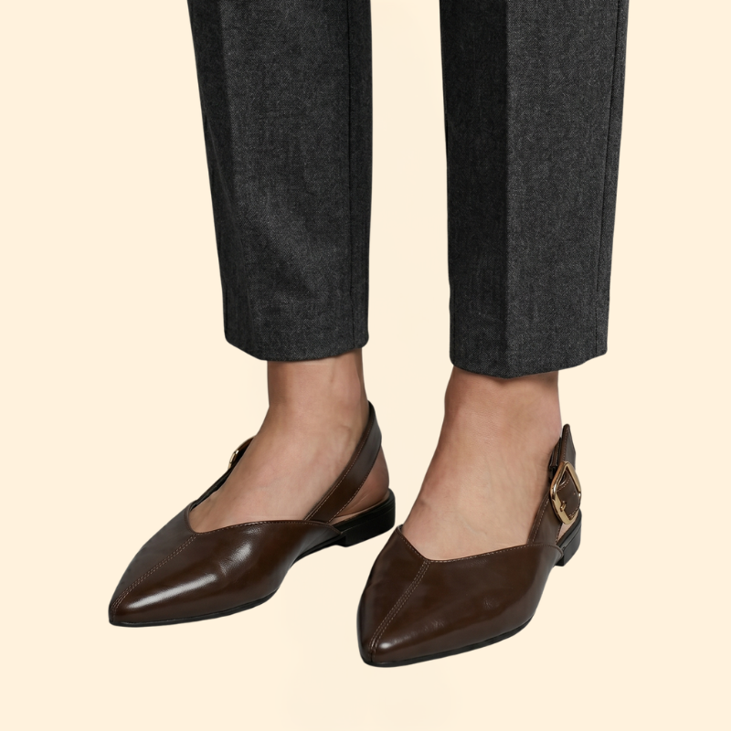 Women’s Flat Shoes with Adjustable Heel Buckle