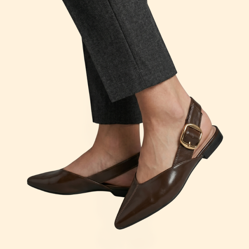 Women’s Flat Shoes with Adjustable Heel Buckle