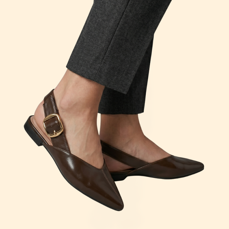 Women’s Flat Shoes with Adjustable Heel Buckle