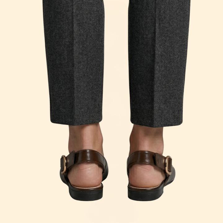 Women’s Flat Shoes with Adjustable Heel Buckle