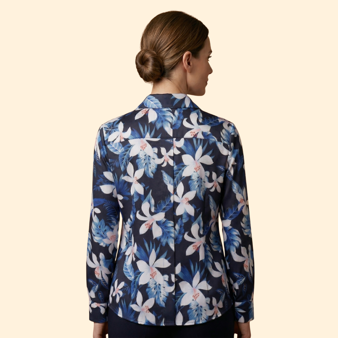Women’s Floral Blouse with Button Front