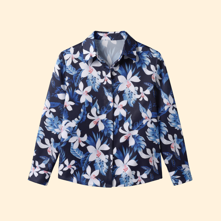Women’s Floral Blouse with Button Front