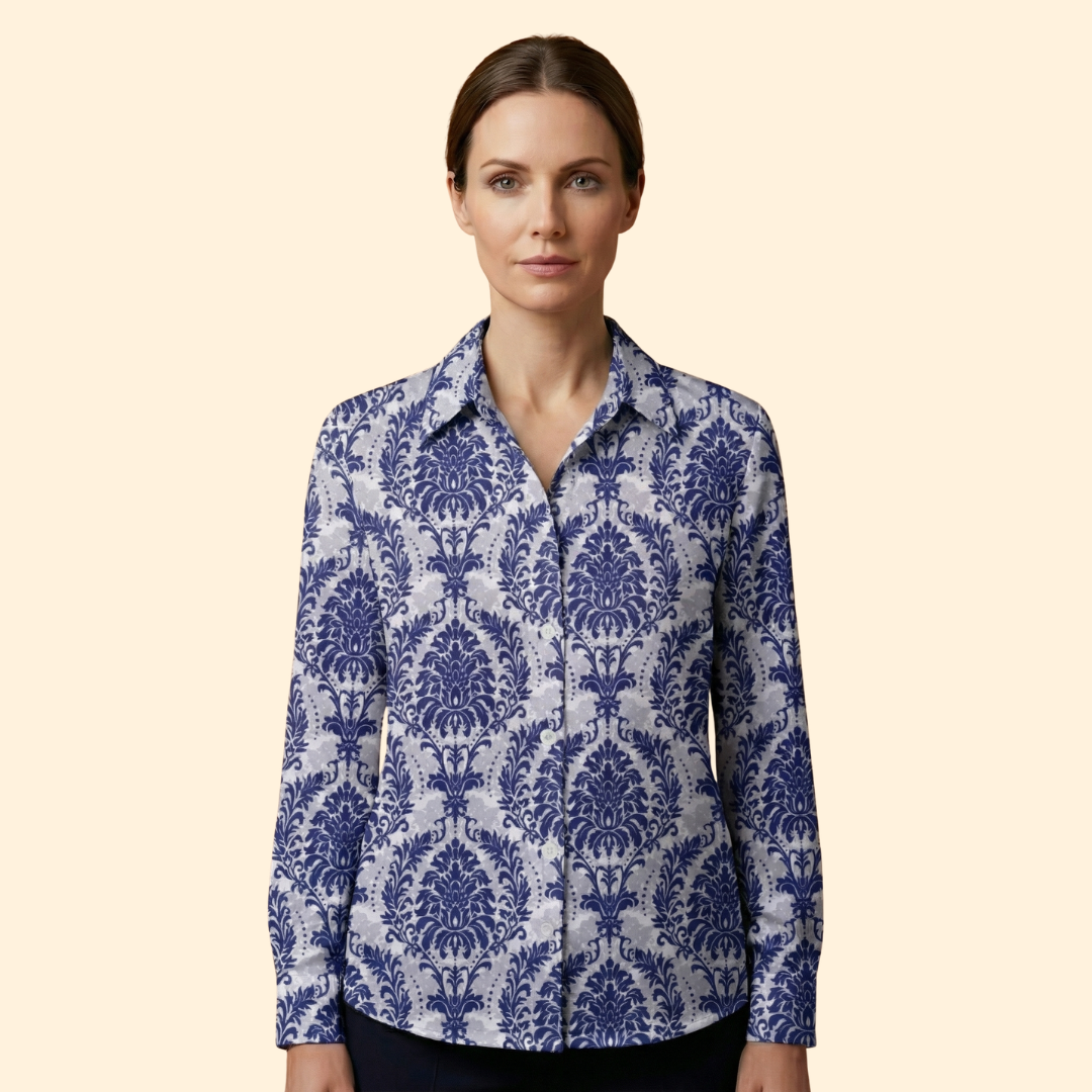 Women’s Floral Blouse with Button Front