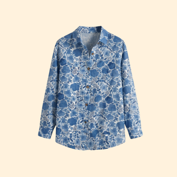 Women’s Floral Blouse with Front Buttons