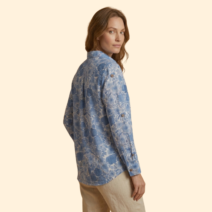 Women’s Floral Blouse with Front Buttons