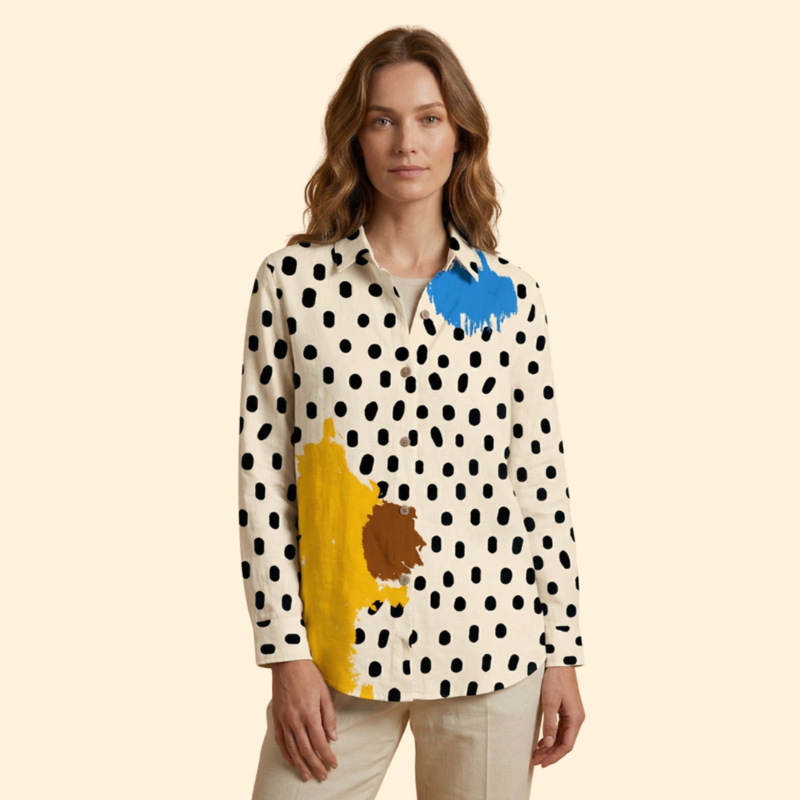 Women’s Floral Blouse with Front Buttons