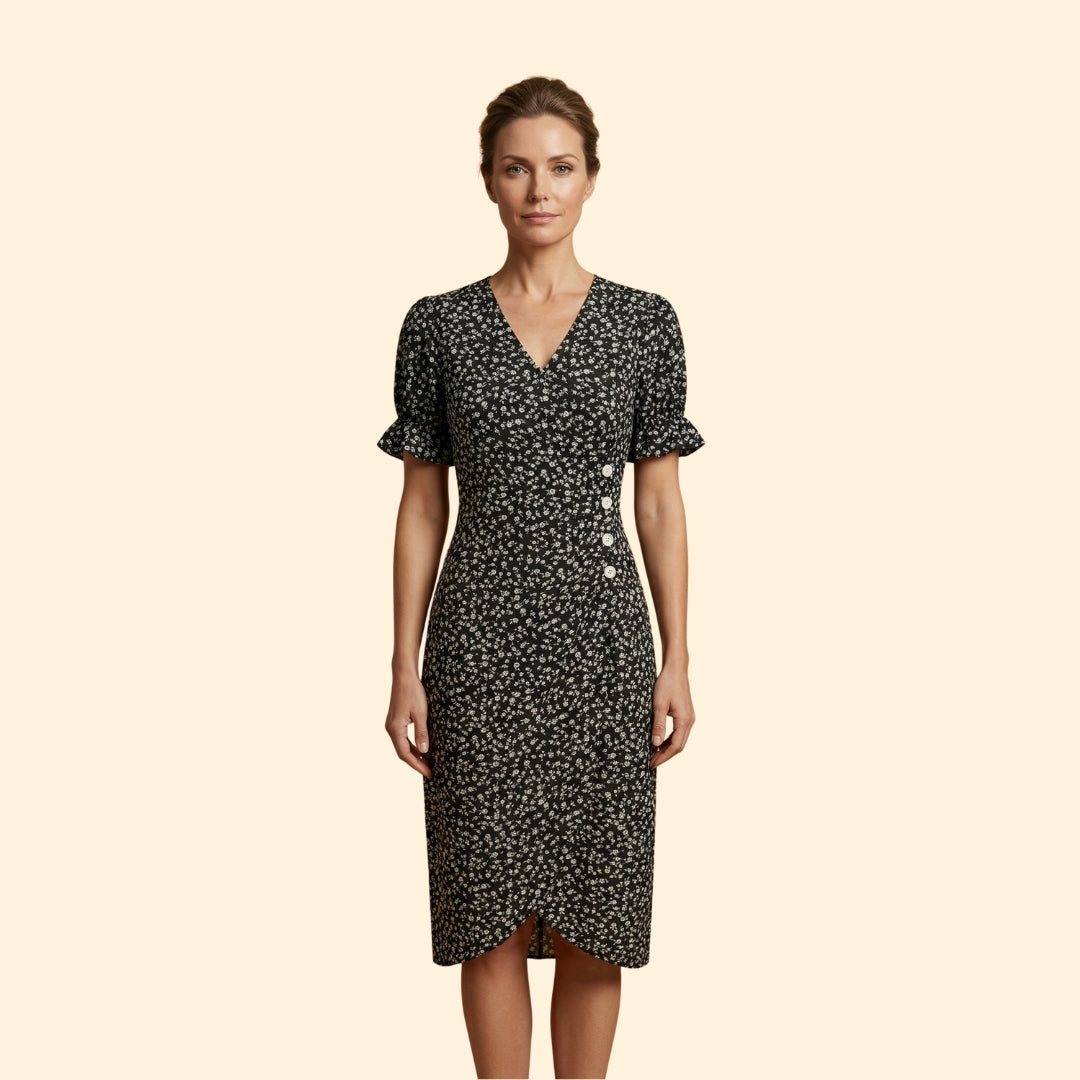 Women's Floral Dress V-Neck