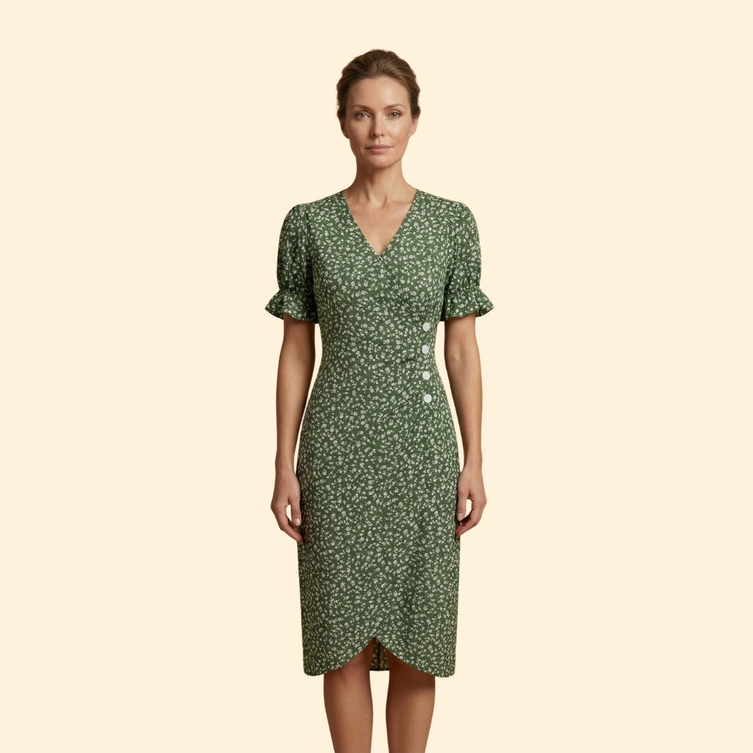 Women's Floral Dress V-Neck