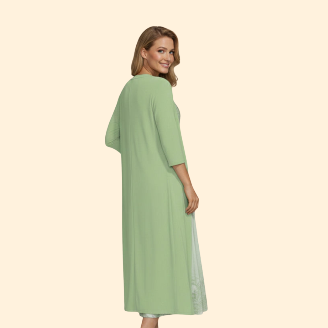 Women’s Floral Dress with Lightweight Cardigan