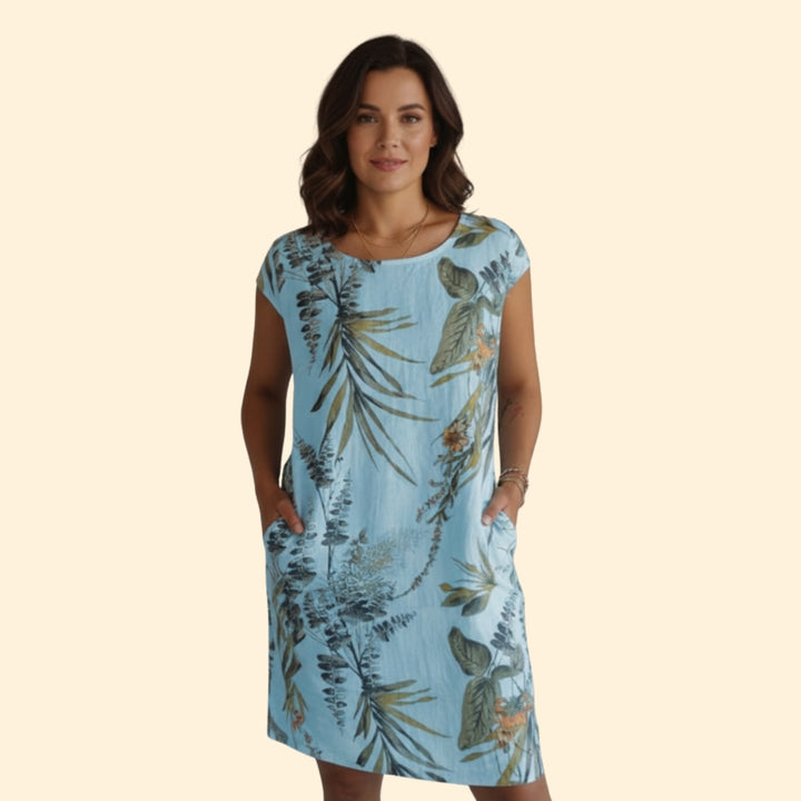 Women’s Floral Dress with Short Sleeves