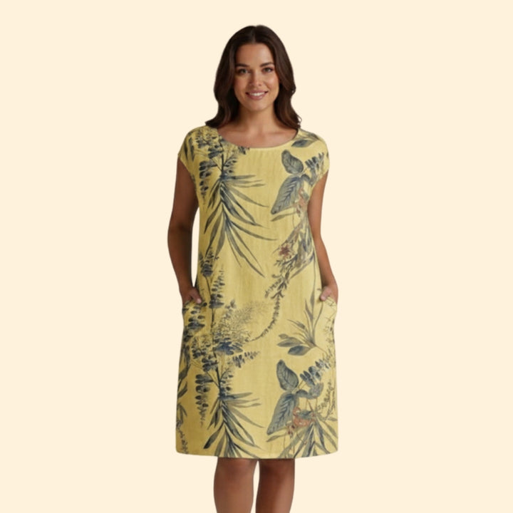 Women’s Floral Dress with Short Sleeves