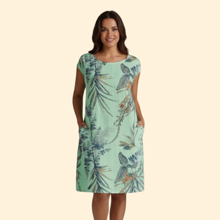 Women’s Floral Dress with Short Sleeves