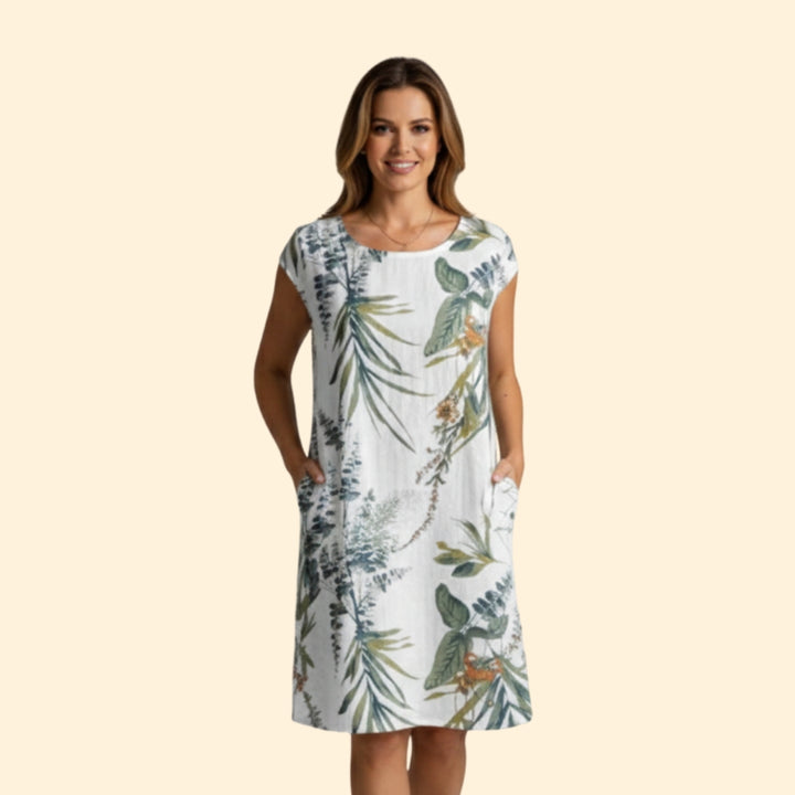 Women’s Floral Dress with Short Sleeves