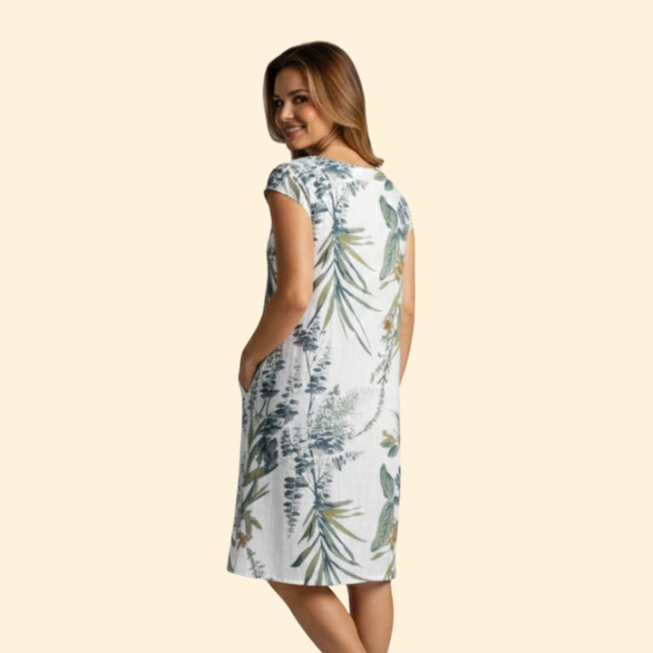 Women’s Floral Dress with Short Sleeves