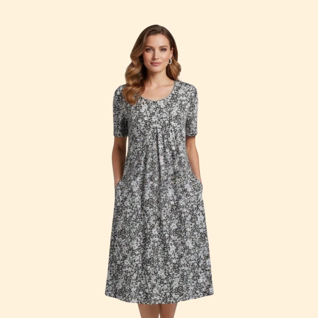 Women’s Floral Dress with Side Pockets