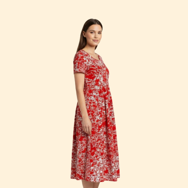 Women’s Floral Dress with Side Pockets