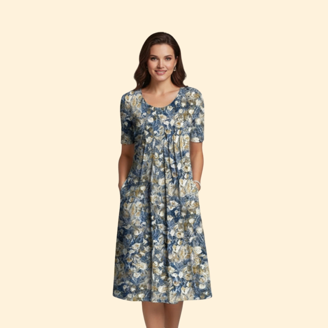 Women’s Floral Dress with Side Pockets