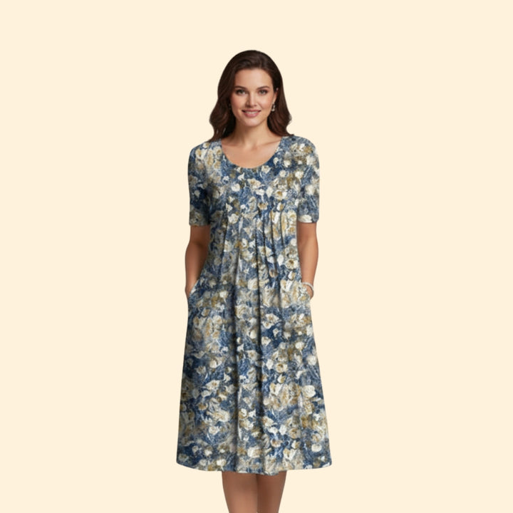 Women’s Floral Dress with Side Pockets
