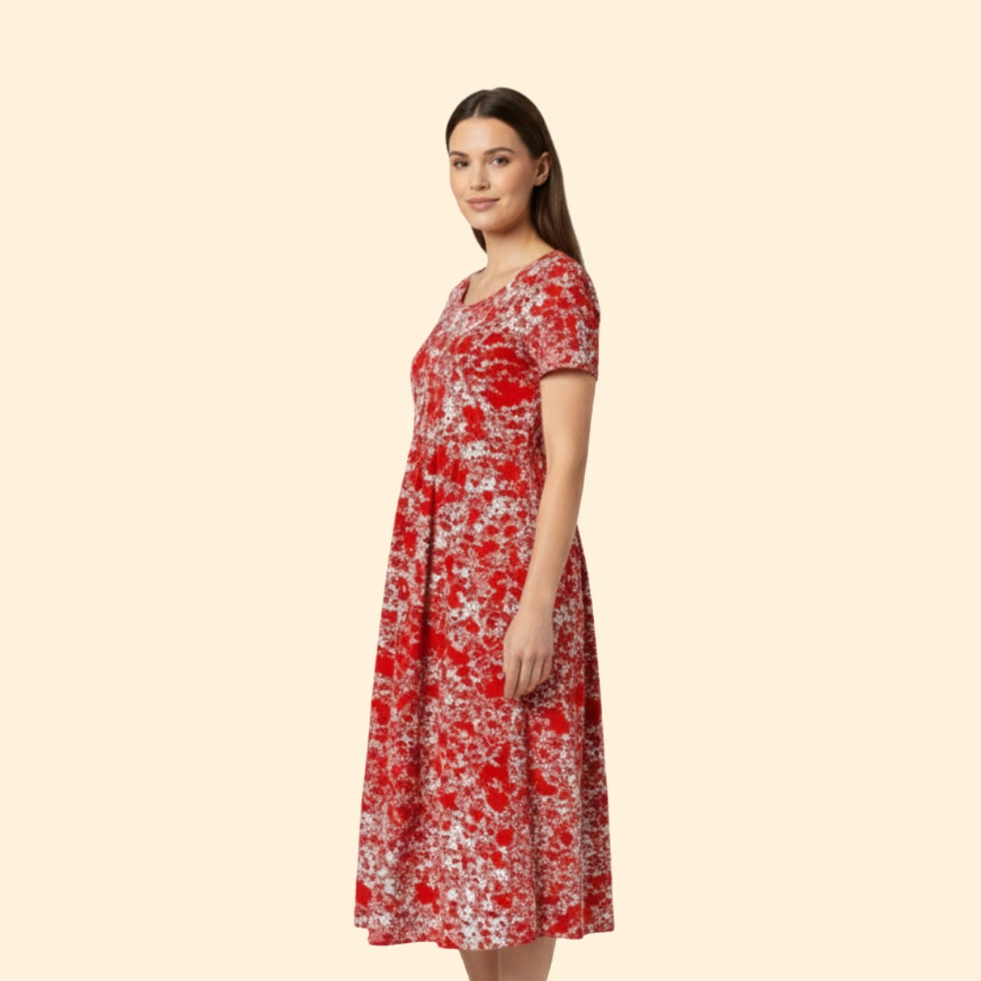 Women’s Floral Dress with Side Pockets