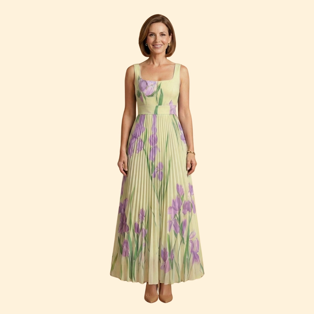Women’s Floral Dress with Square Neckline