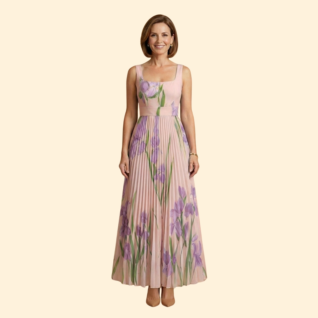 Women’s Floral Dress with Square Neckline