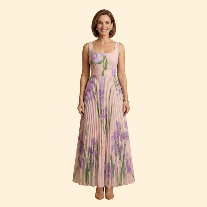 Women’s Floral Dress with Square Neckline