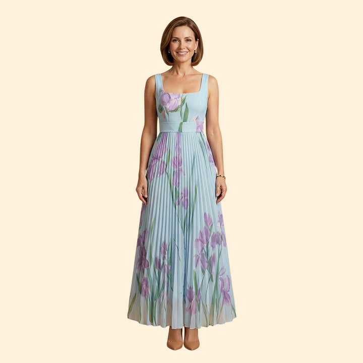 Women’s Floral Dress with Square Neckline