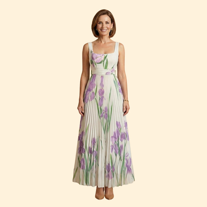 Women’s Floral Dress with Square Neckline