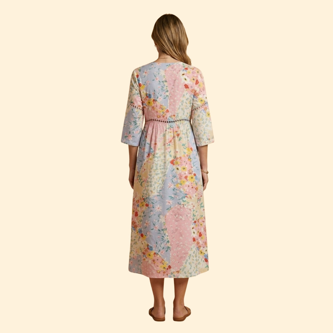 Women's Floral Dress with V-Neck
