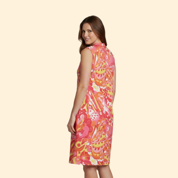 Women’s Floral Dress with V-Neck and Pockets
