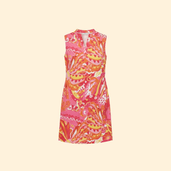 Women’s Floral Dress with V-Neck and Pockets
