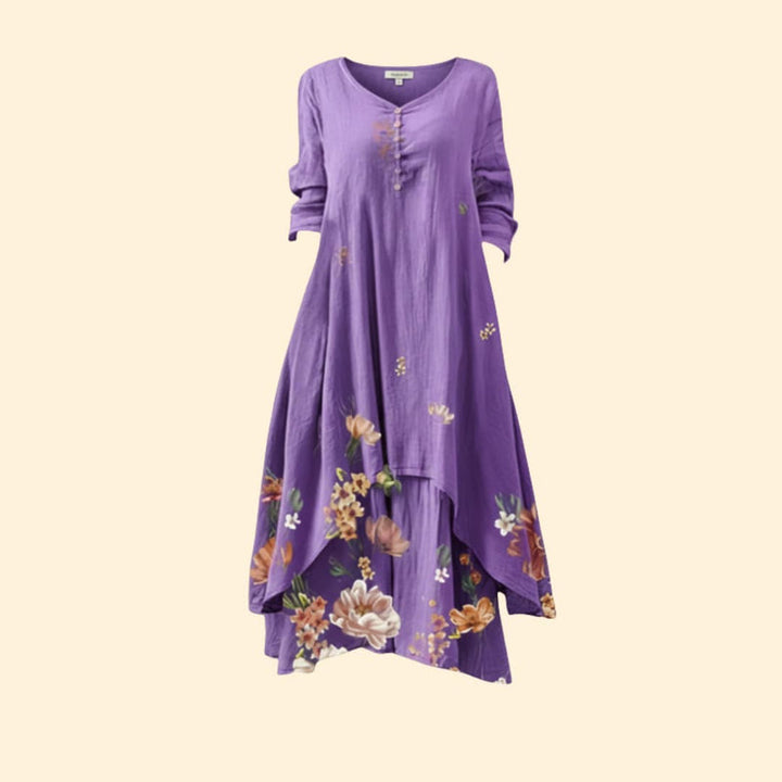 Women’s Floral Dress with V-Neckline