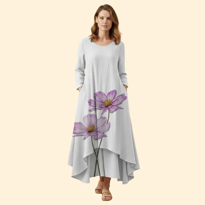 Women’s Floral Dress with V-Neckline