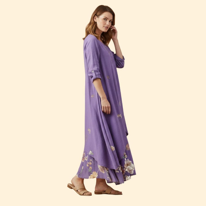 Women’s Floral Dress with V-Neckline