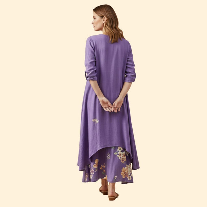 Women’s Floral Dress with V-Neckline