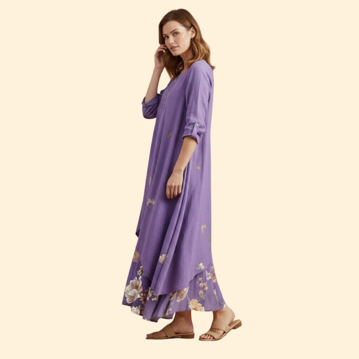 Women’s Floral Dress with V-Neckline
