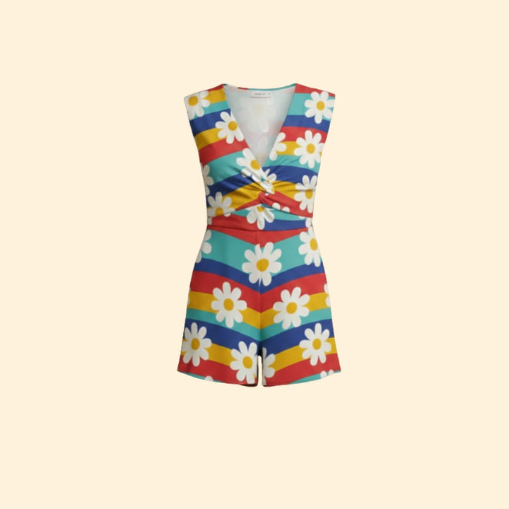 Women's Floral Jumpsuit V-Neck