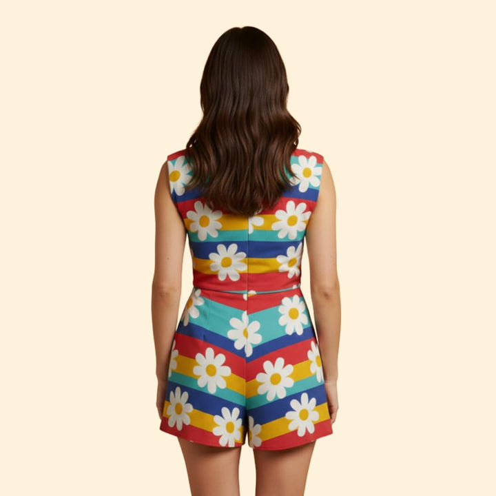 Women's Floral Jumpsuit V-Neck
