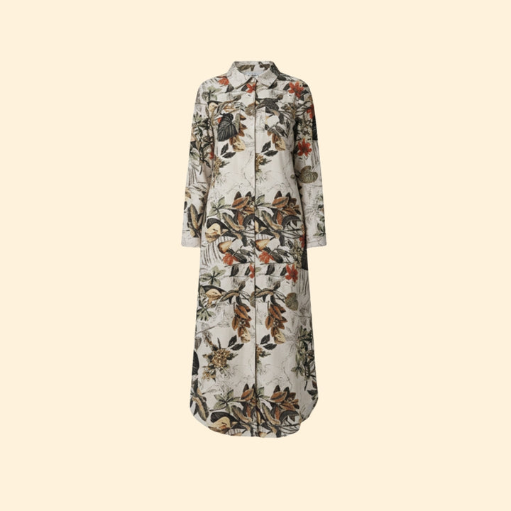 Women’s Floral Maxi Dress with Button Placket