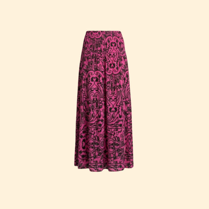 Women’s Floral Maxi Skirt with Elastic Waist