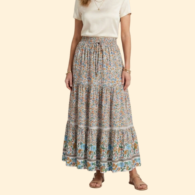 Women’s Floral Maxi Skirt with Side Slit