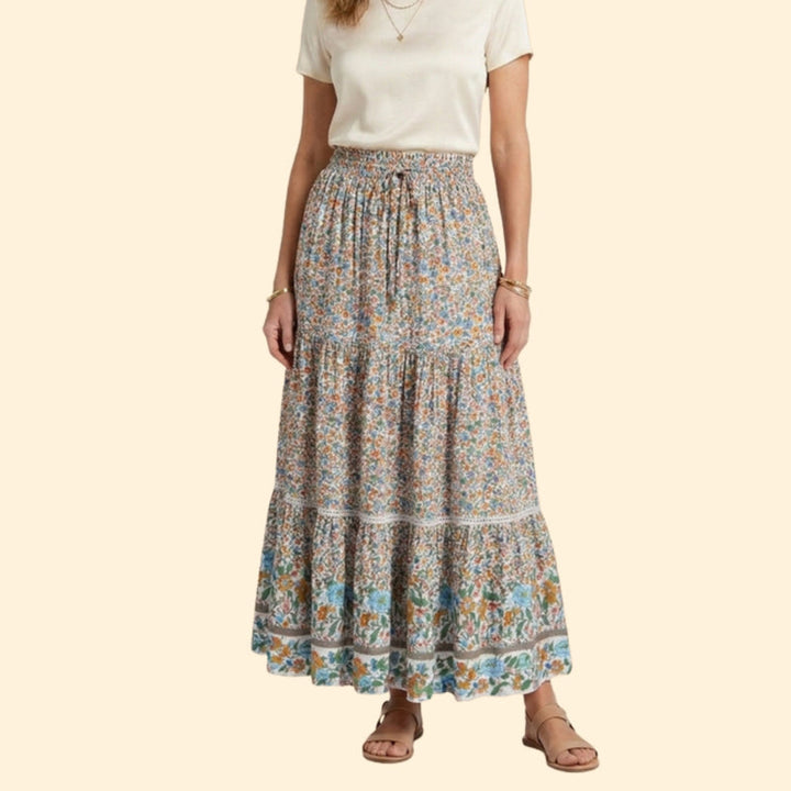 Women’s Floral Maxi Skirt with Side Slit