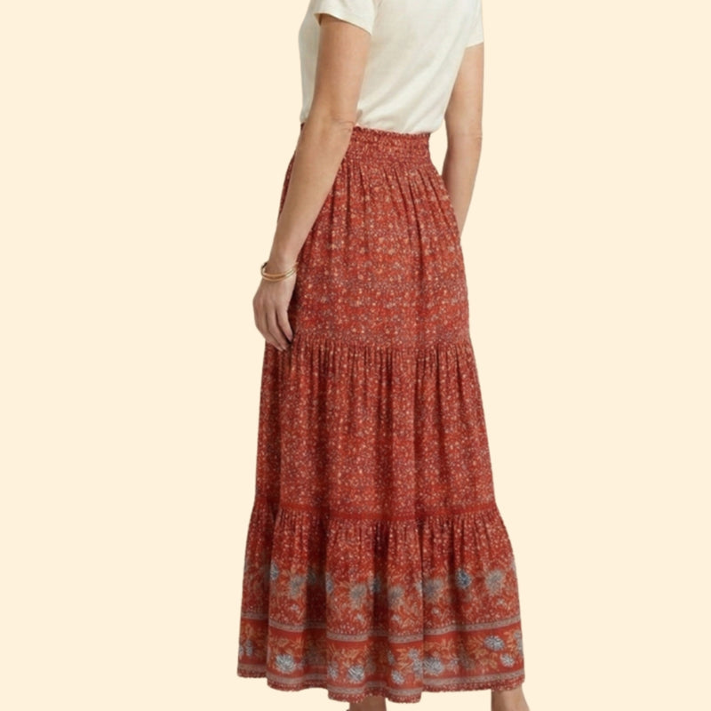 Women’s Floral Maxi Skirt with Side Slit