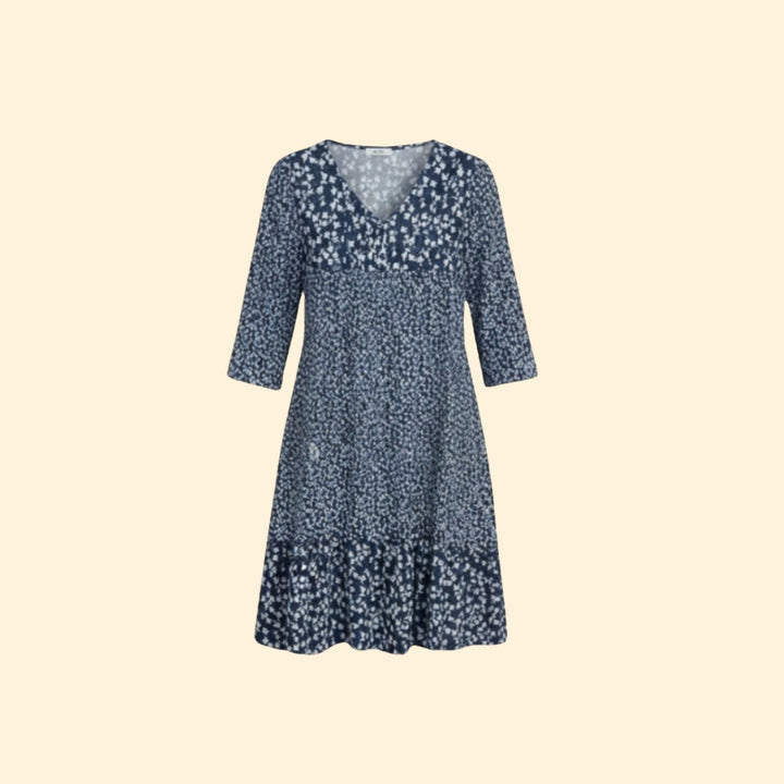 Women’s Floral Midi Dress with Smocked Waist