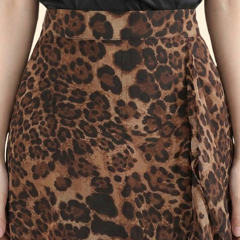 Women’s Floral Midi Skirt with Ruffled Hem